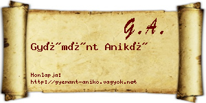 Gyémánt Anikó névjegykártya